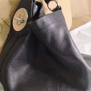 Coach Black Leather Hobo Bag with Pebbled Finish
